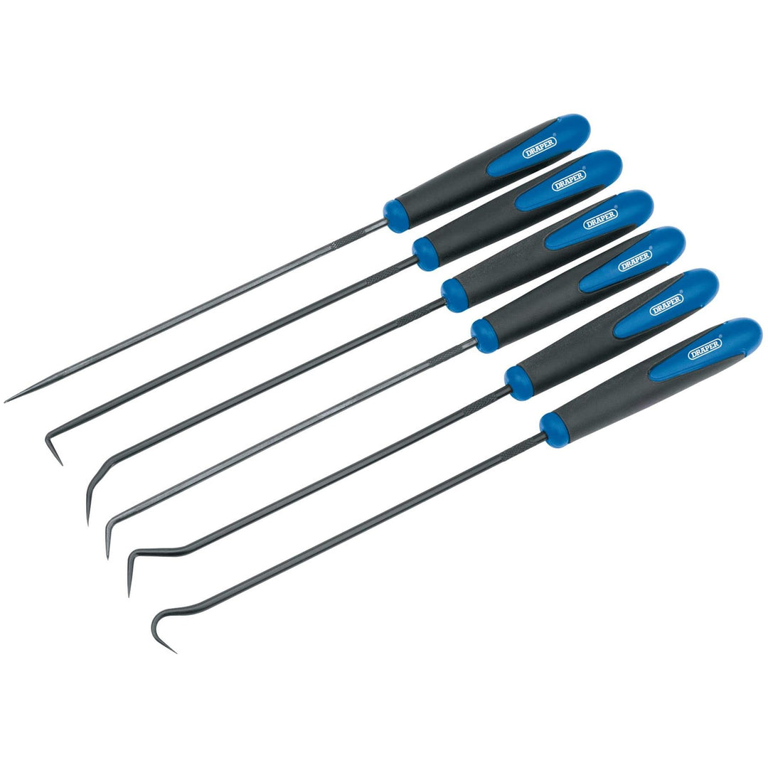 Draper 51764 Haken- und Plektrum-Set, lange Reichweite, 24 cm Länge, 6 Stück, Blau 1 Blau, 1 Blau
