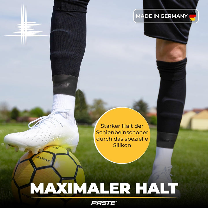 PASTE ® Schienbeinschonerhalter aus Silikon - DAS ORIGINAL - Fussball für Herren, Damen & Kinder Sch