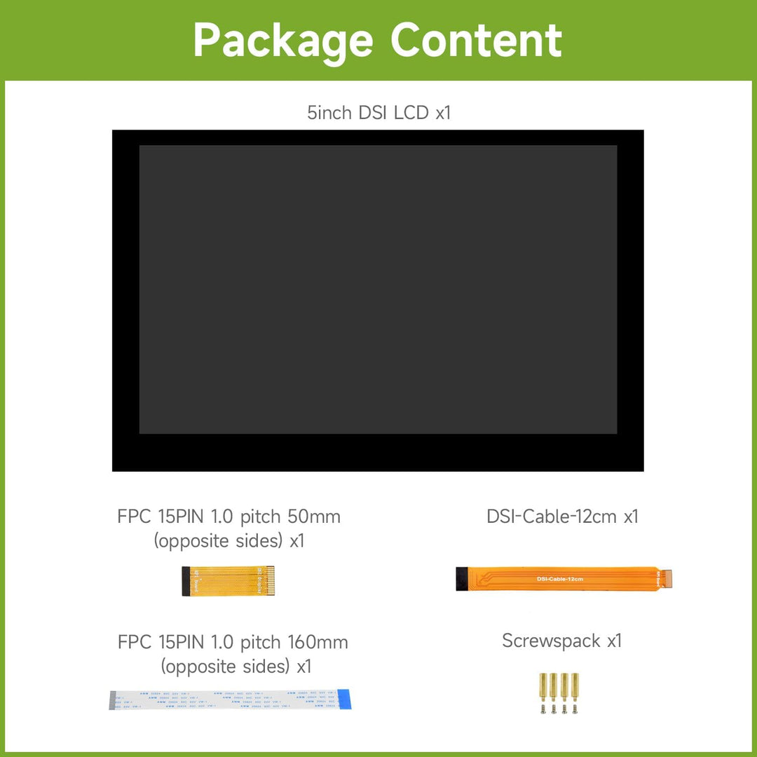 Waveshare 5inch Capacitive 5-Points Touch Display Compatible with Raspberry Pi, Support 800×480 Reso