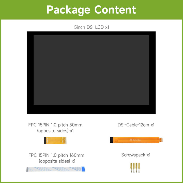 Waveshare 5inch Capacitive 5-Points Touch Display Compatible with Raspberry Pi, Support 800×480 Reso