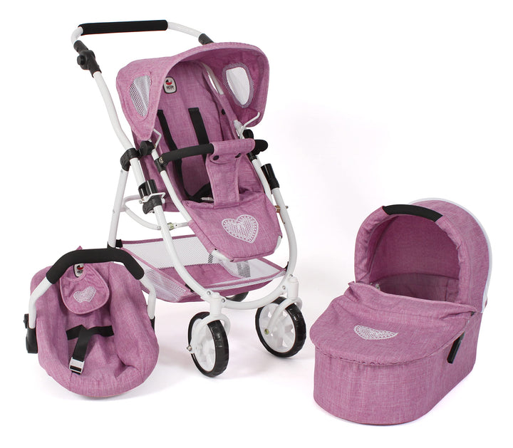 Bayer Chic 2000 - Puppenwagen Emotion All In, 3in1 Puppenwagen-Set bestehend aus Babywanne, Sportsit