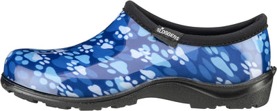 Sloggers Damen Regen- und Gartenschuh wasserdicht mit Komfort-Innensohle, Blau mit Pfotenabdruck, Gr