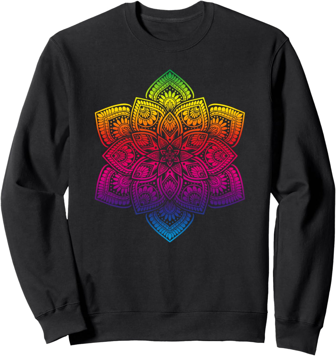 Namaste Rainbow Mandala Buddhism Yoga Lover Om Meditation Sweatshirt