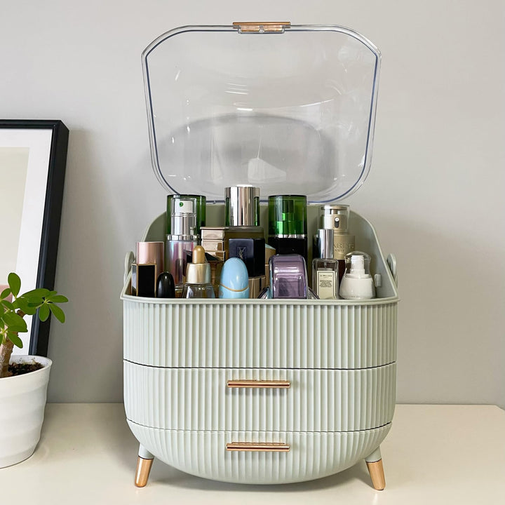 Multifunktionaler Make-up-Koffer, staubdicht, Kosmetik-Aufbewahrungsbox, Organizer, Hautpflegeproduk
