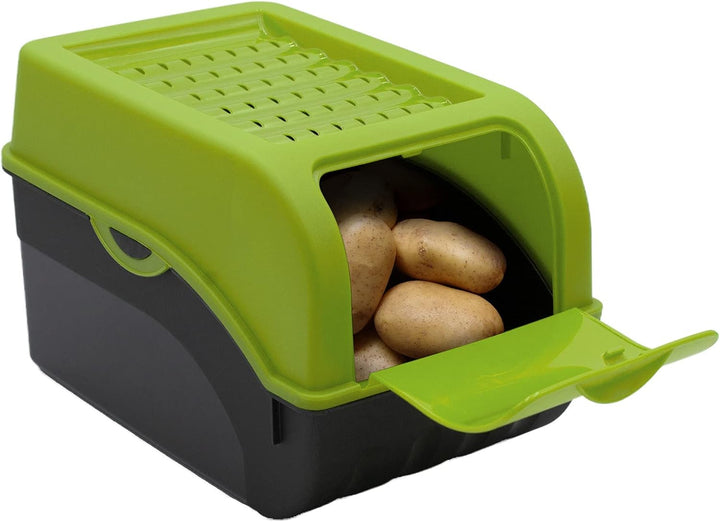 ARTECSIS Kartoffel Aufbewahrungsbox grün 2er Set I Gemüsebox Kartoffelbox mit Deckel für ca. 4 kg Ka