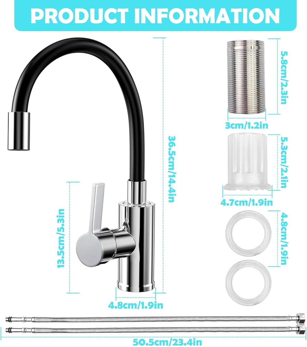 Wasserhahn Küche Flexibler, Schwarz Küchenarmatur mit Flexibler Auslauf