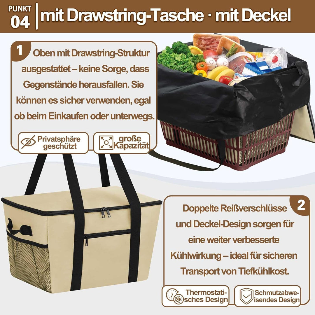 Coolerbag – Kühltasche aus hochwertigem Polyestergewebe, Large Cool Bag with Hard Bottom, Portable F