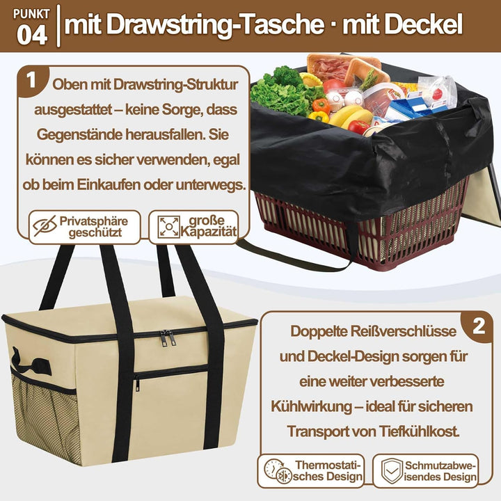 Coolerbag – Kühltasche aus hochwertigem Polyestergewebe, Large Cool Bag with Hard Bottom, Portable F