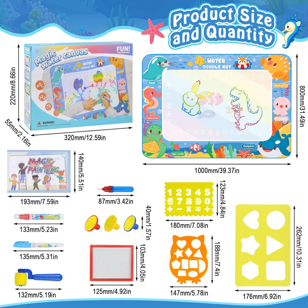 Wasser Doodle Matte,80 x 100 CM Magic Doodle Matte, Aqua Magic Doodle Malmatte,Wiederverwendbare Dra