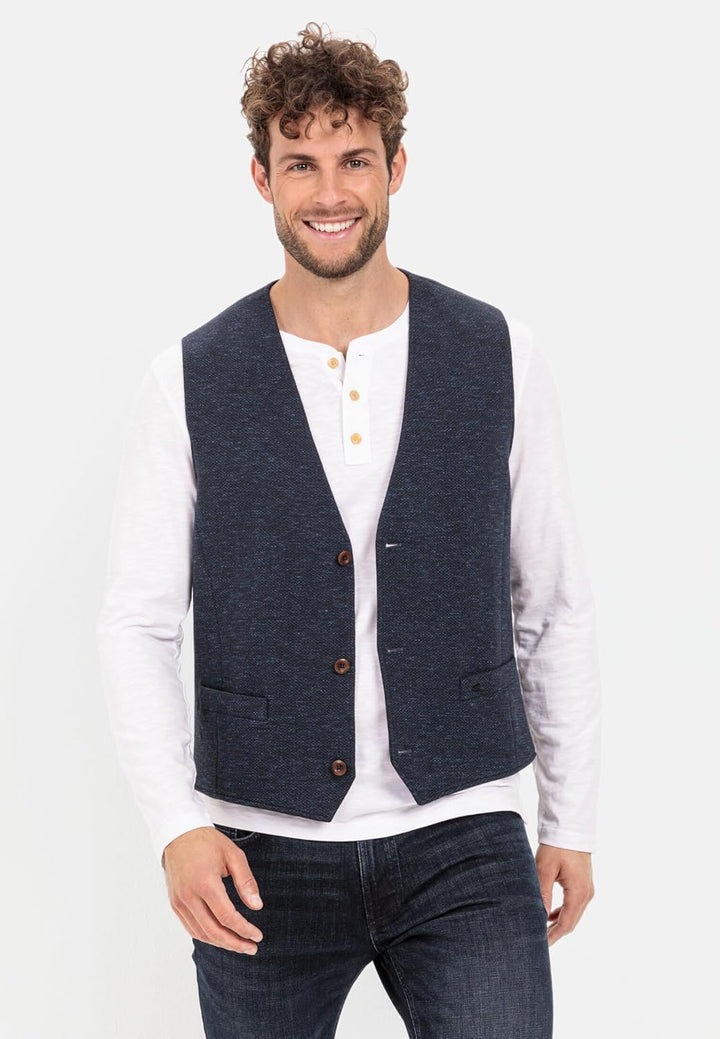 camel active Herren Anzugweste in Jerseystruktur 50 Dunkelblau, 50 Dunkelblau