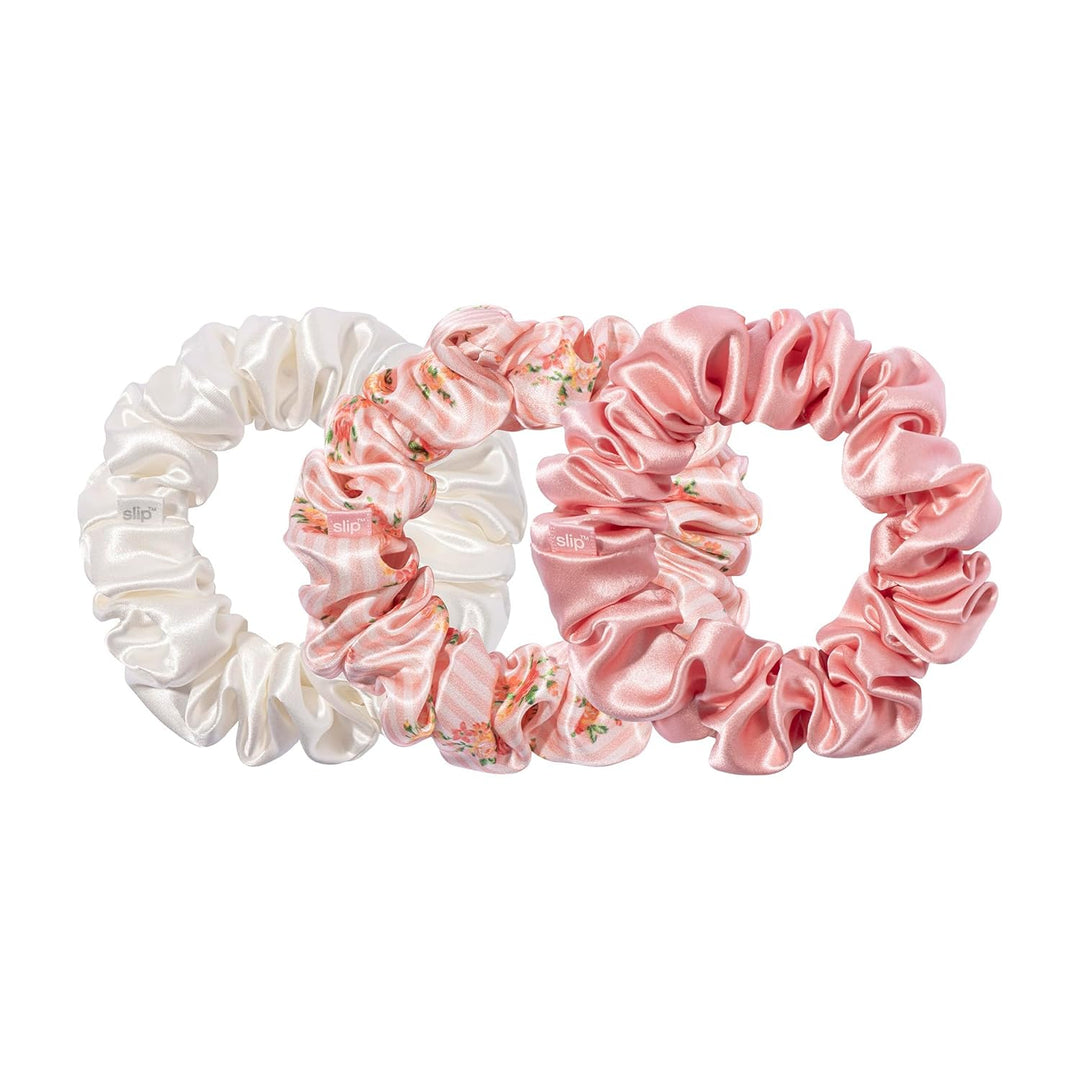Slip Silk 100% Maulbeerseide Haargummi Set - Schonende Zopfgummis gegen Haarbruch, 3 Scrunchies - Ro