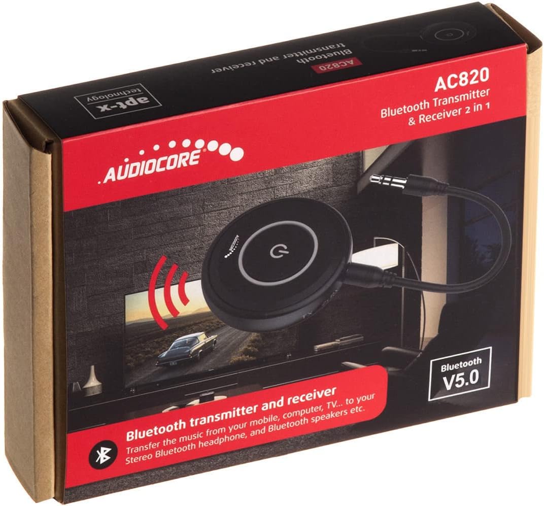 Audiocore AC820 2 in 1 Bluetooth Adapter Transmitter Empfänger 5.0 Sender Receiver A2DP Wireless Apt
