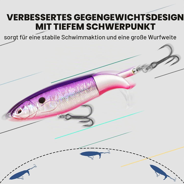 TRUSCEND Top Water Angelköder, Whopper Angelköder für Süsswasser oder Salzwasser, schwimmende Köder