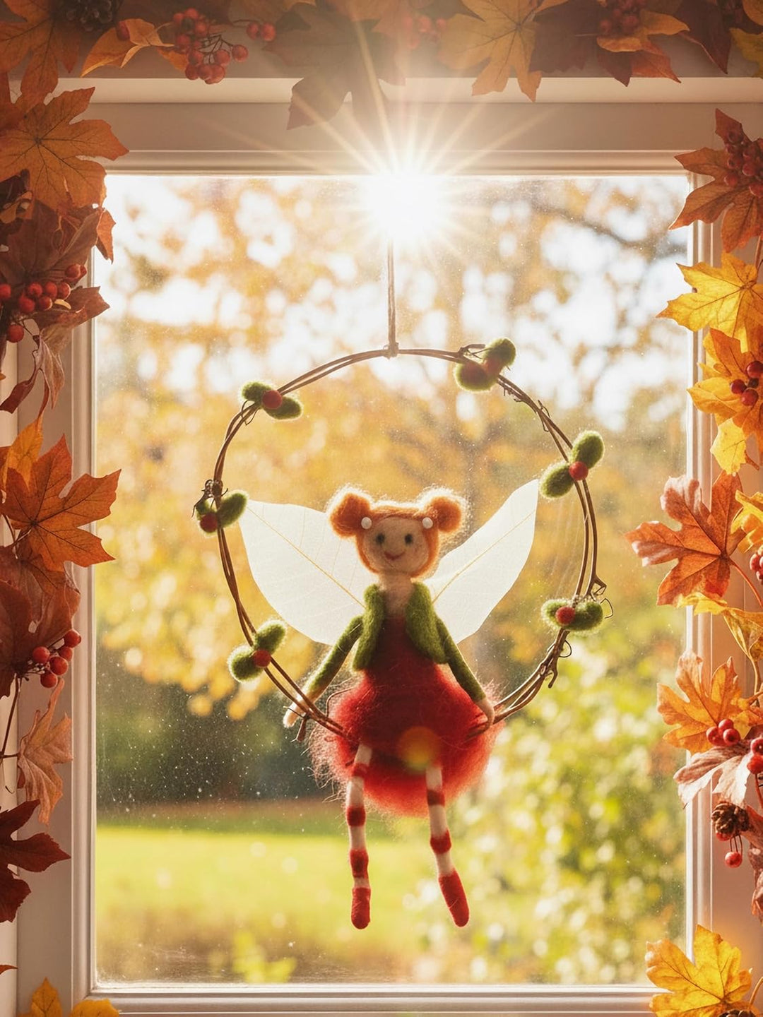 POMMERNTRAUM ® | Weihnachtsdekoration Fensterdekoration Dekofigur Filzfigur Filzfee Filzengel Elfe E