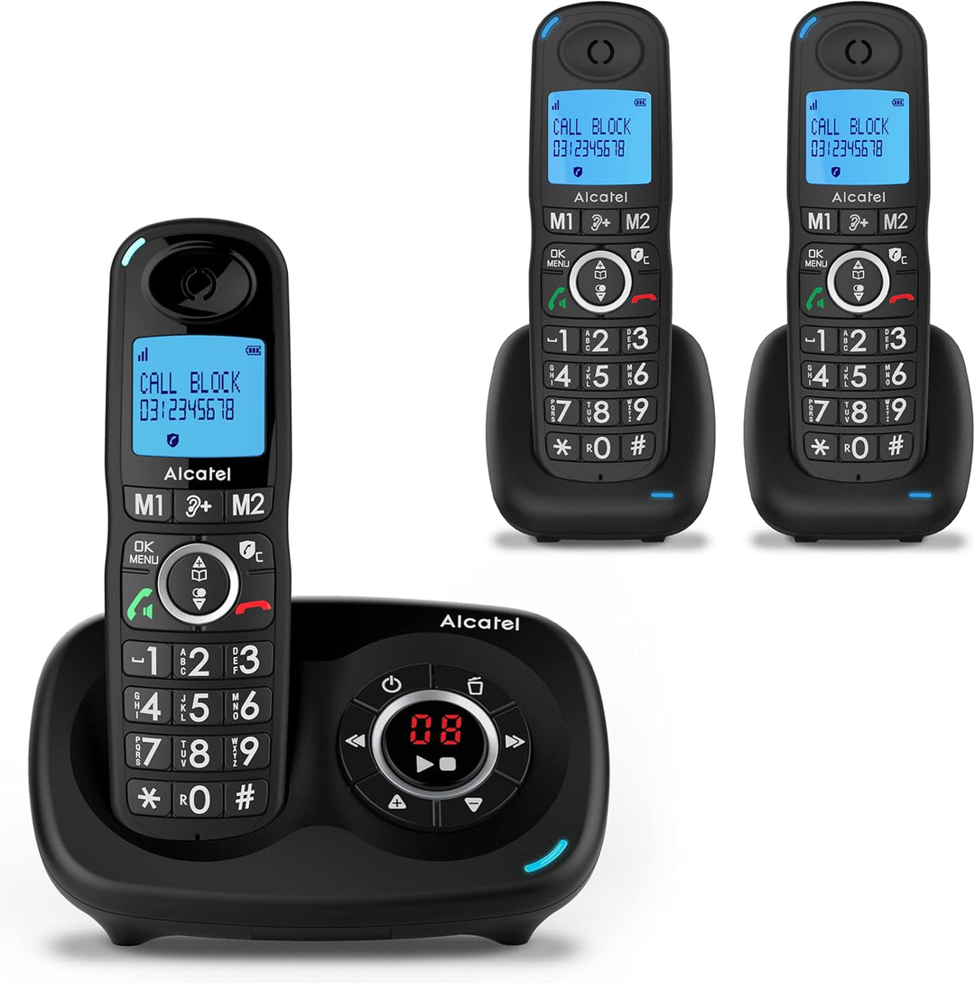 Alcatel XL595 Voice Trio schnurloses Grosstastentelefon mit DREI Mobilteilen und Anrufbeantworter ex