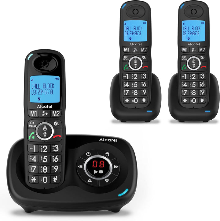Alcatel XL595 Voice Trio schnurloses Grosstastentelefon mit DREI Mobilteilen und Anrufbeantworter ex