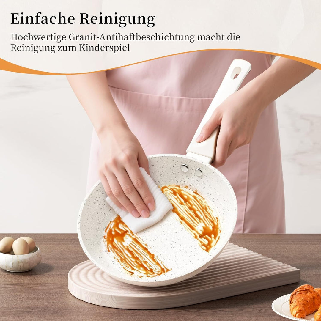 Innerwell Antihaft Bratpfanne 24 cm, Pfanne Induktion mit Keramik Antihaftbeschichtung in Profiquali
