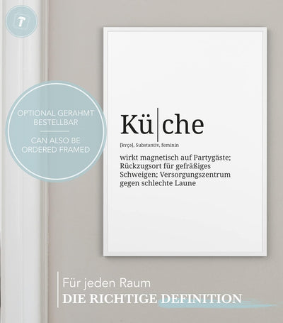 Papierschmiede® Definition: Küche, DIN A1 (59x84 cm), XXL Poster für Wohnzimmer, Schlafzimmer, Küche