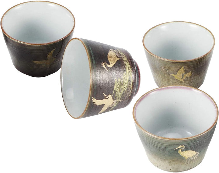 4 Stück Keramikbecher, Keramik-Teetassenset Retro-Tee-Becher in Der Chinesischen/Japanischen Kung-Fu