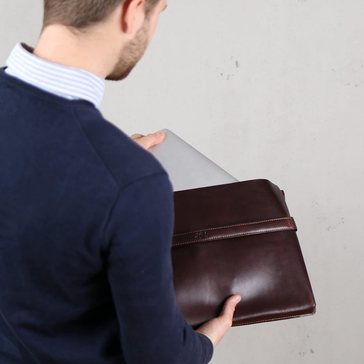 SID &amp; VAIN Laptop-Hülle HARVORD aus Premium Leder I Laptop Case gross für Herren und Damen 13 Zoll e