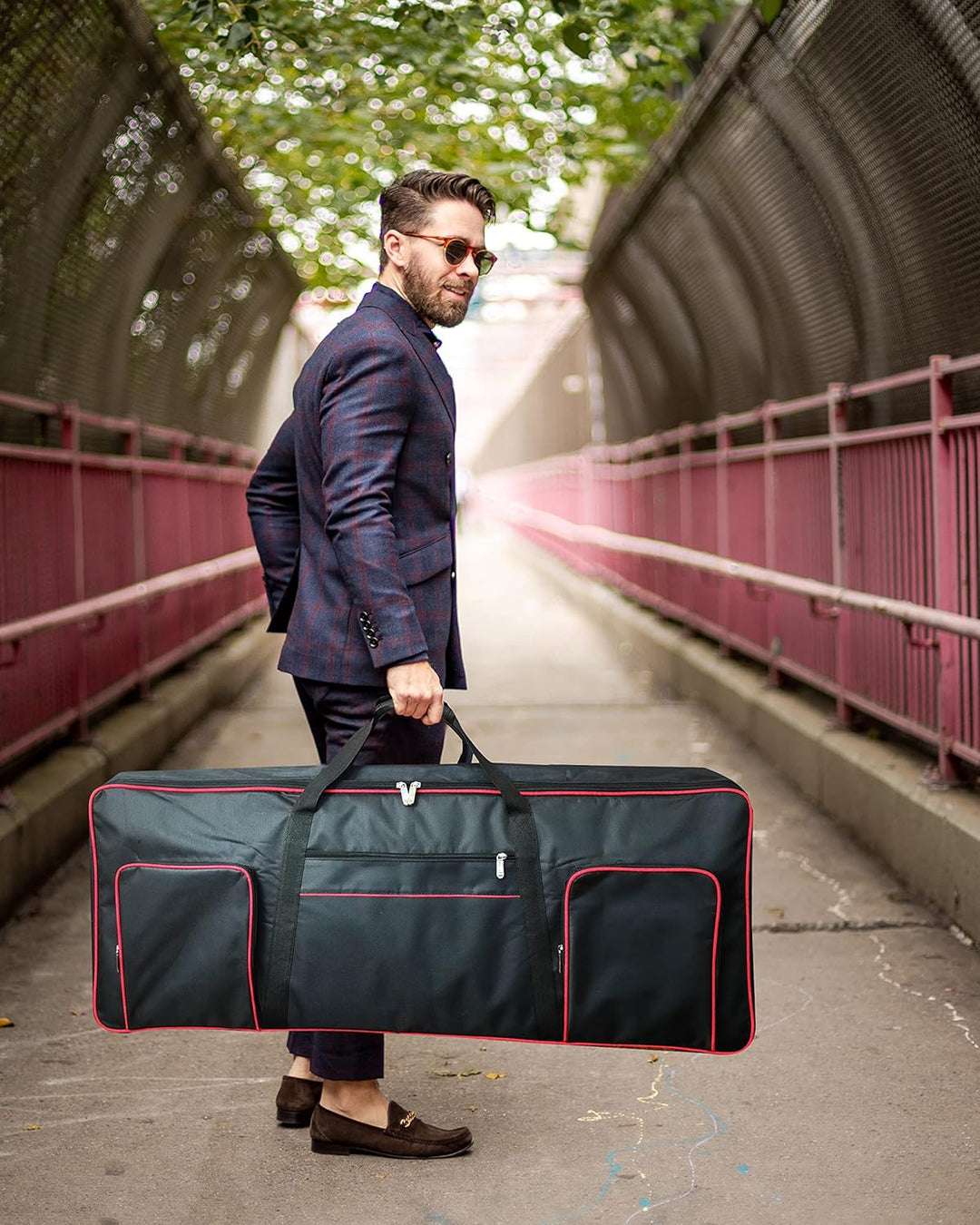 Ruibo Keyboardtasche 61 Tasten,Gigbag 600D Oxford-Tuch mit 10 mm Baumwoll-Gepolstert,Tragbar Langleb