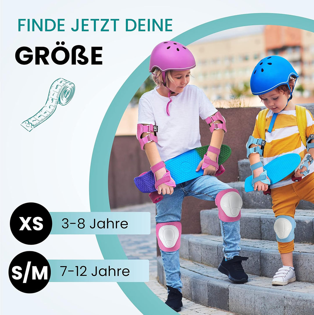 Schoner Inliner Kinder - TÜV Rheinland GS Zertifizierung - Flash Skateboard-Schutzausrüstung Inliner