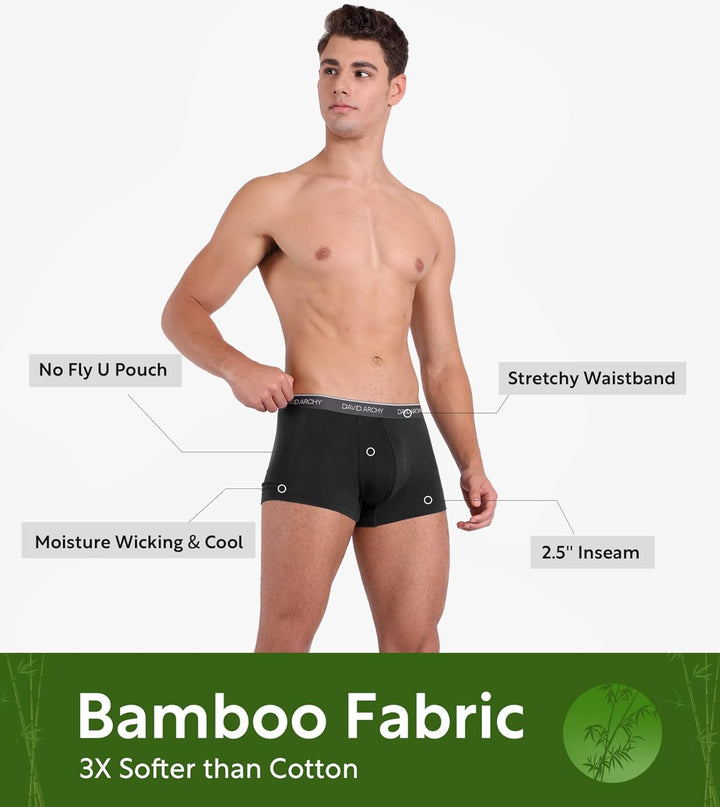 DAVID ARCHY 3/4/7er Pack Herren Boxershorts,Bambus Viskose Men Retroshorts Boxer Unterwäsche,Atmungs