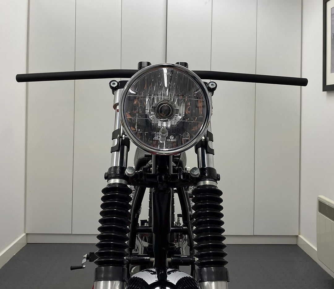 Custom Motorrad Scheinwerfer Mit 32mm Zu 40mm Klammern Schwarz Metall Cafe Racer Projekt