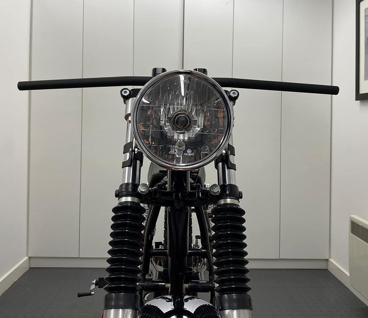 Custom Motorrad Scheinwerfer Mit 32mm Zu 40mm Klammern Schwarz Metall Cafe Racer Projekt