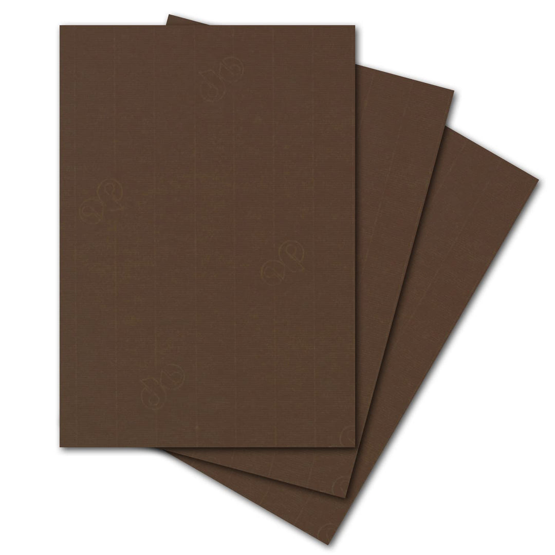ARTOZ 50x Bastelpapier - Braun - DIN A4 297 x 210 mm - 220 Gramm pro m² - Edle Egoutteur-Rippung - H