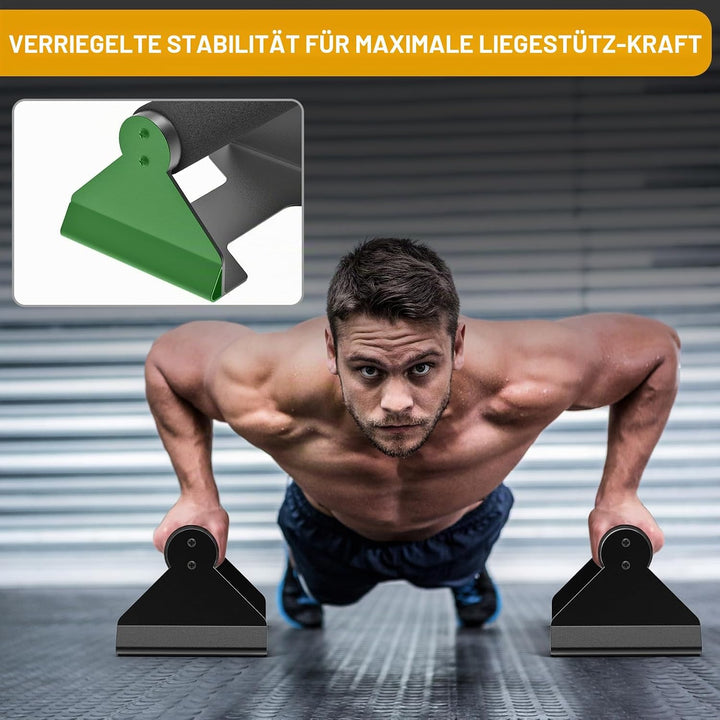 Kipika Liegestützstangen, Liegestütz-Ständer, ergonomische Holzgriffe, rutschfeste Gummiunterlage, P