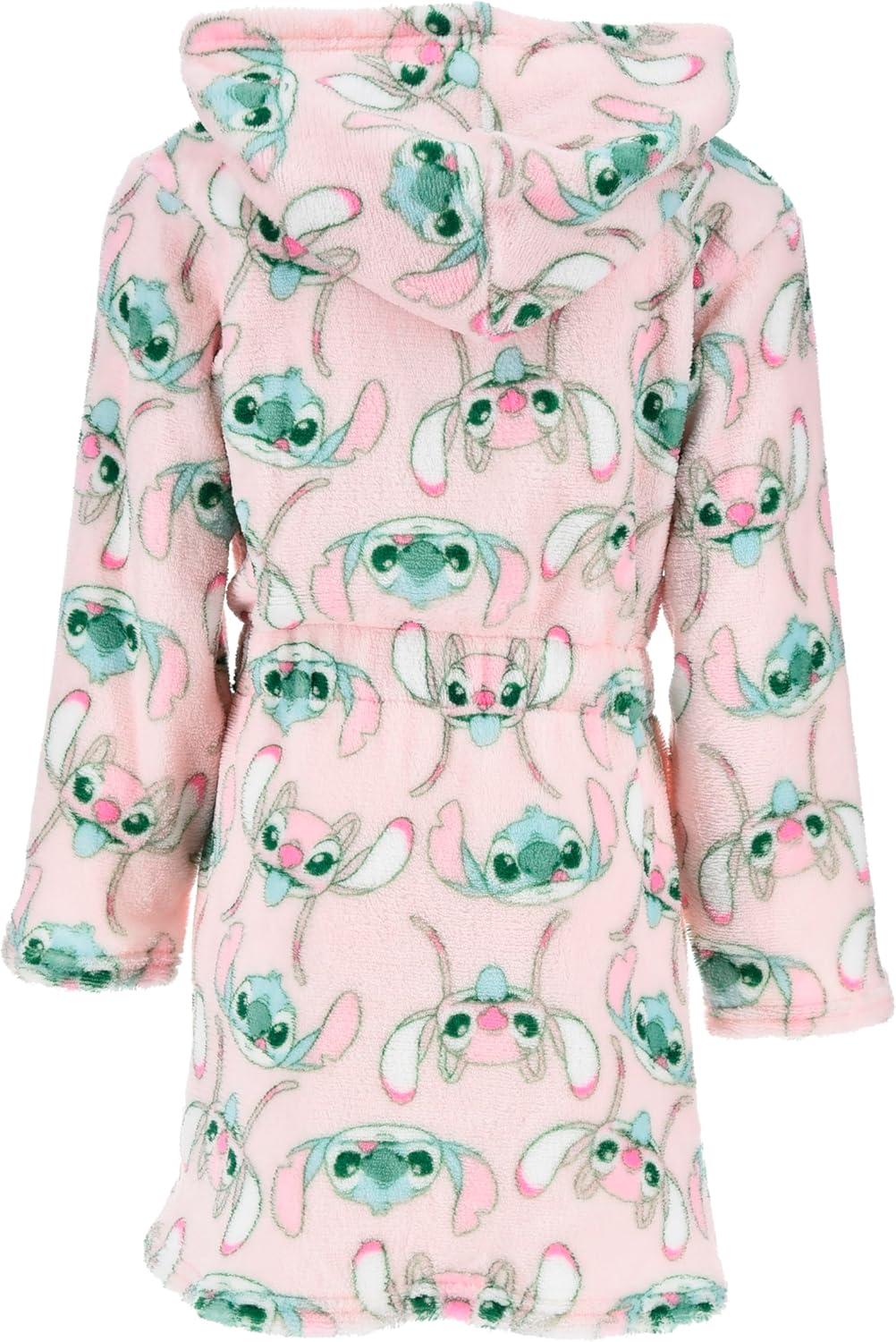 Disney Stitch und Angel Bademantel Mädchen, Hausmantel Loungewear Weicher Fleece Morgenmantel, Gröss