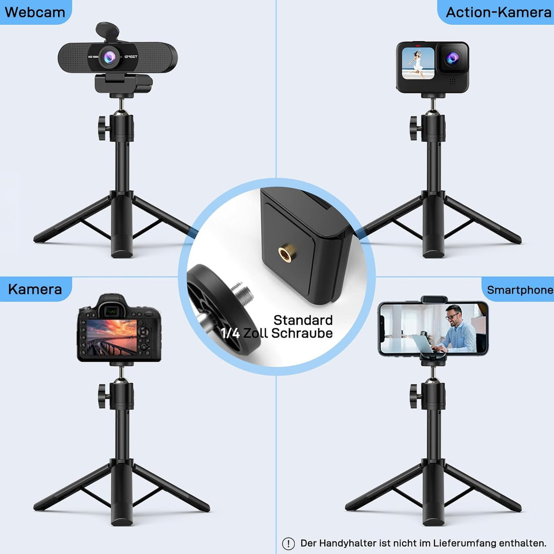 EMEET Full HD Webcam - C960 Kit 1080P Webcam mit Objektivabdeckung & Dual Mikrofon, 90 ° Streaming K