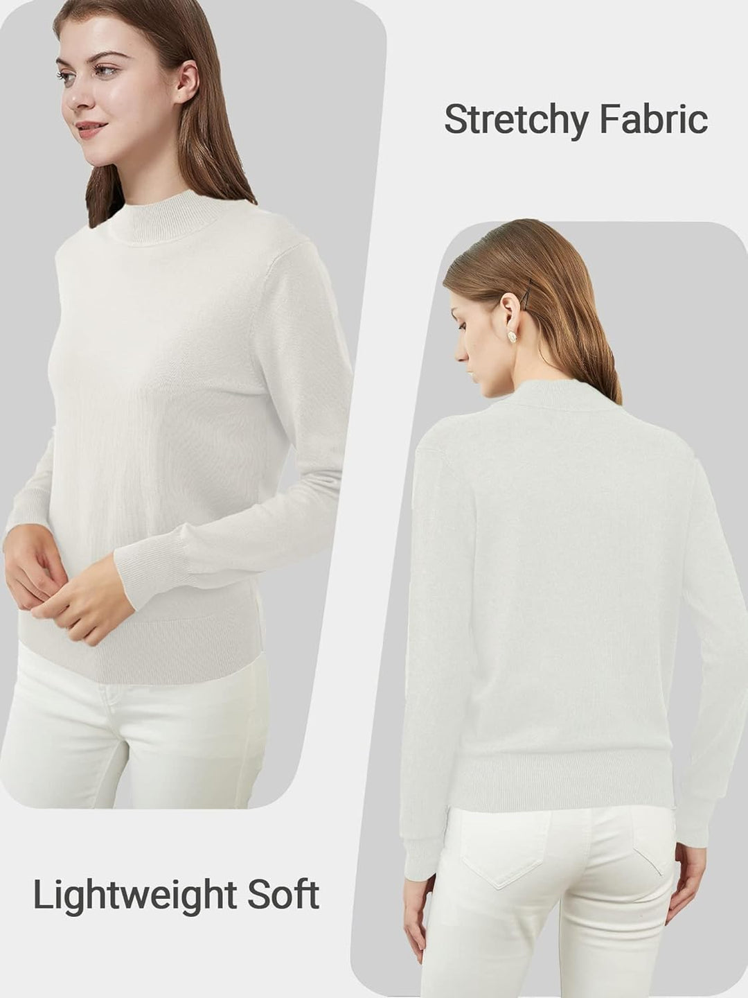 Woolicity Damen Strickwaren Rollkragenpullover Strickpullover Langarm Ribbed Strick Sweater Pullover