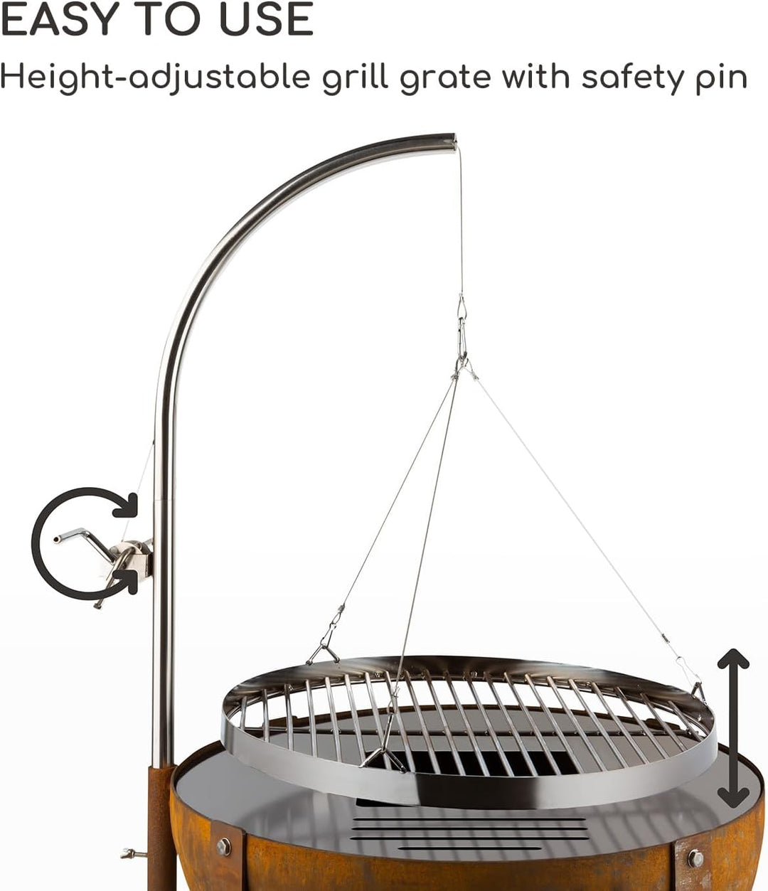 blumfeldt Fire Globe Feuerschale mit Grill, Grillring: Ø 59cm, Feuerschale: Ø 60cm, Grillrost: Ø 59c