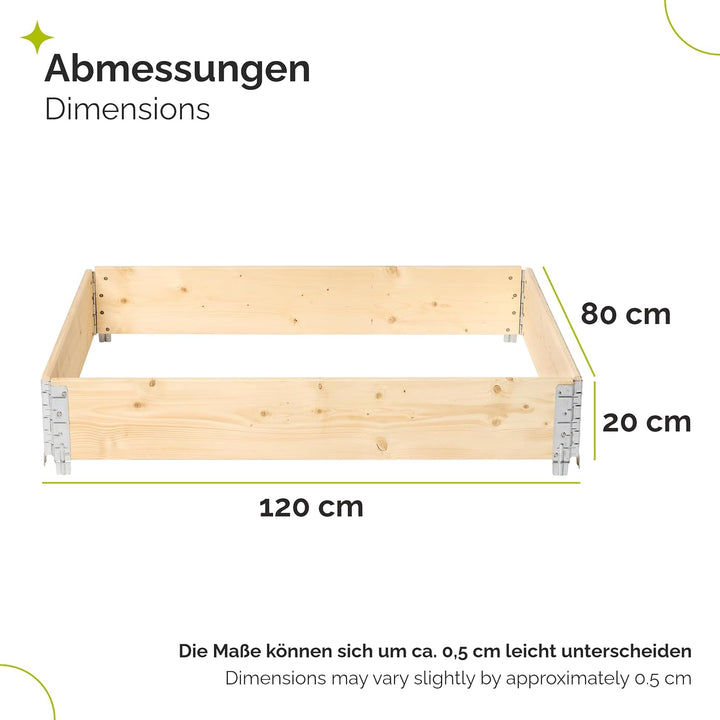 Holzaufsatzrahmen für Palette Aufbewahrungskiste aus Holz Palettenaufsatzrahmen Holzkiste (ohne Pale