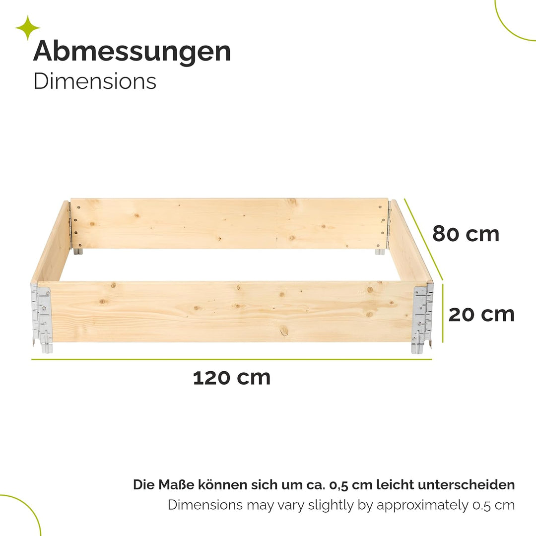 Holzaufsatzrahmen für Palette Aufbewahrungskiste aus Holz Palettenaufsatzrahmen Holzkiste (ohne Pale