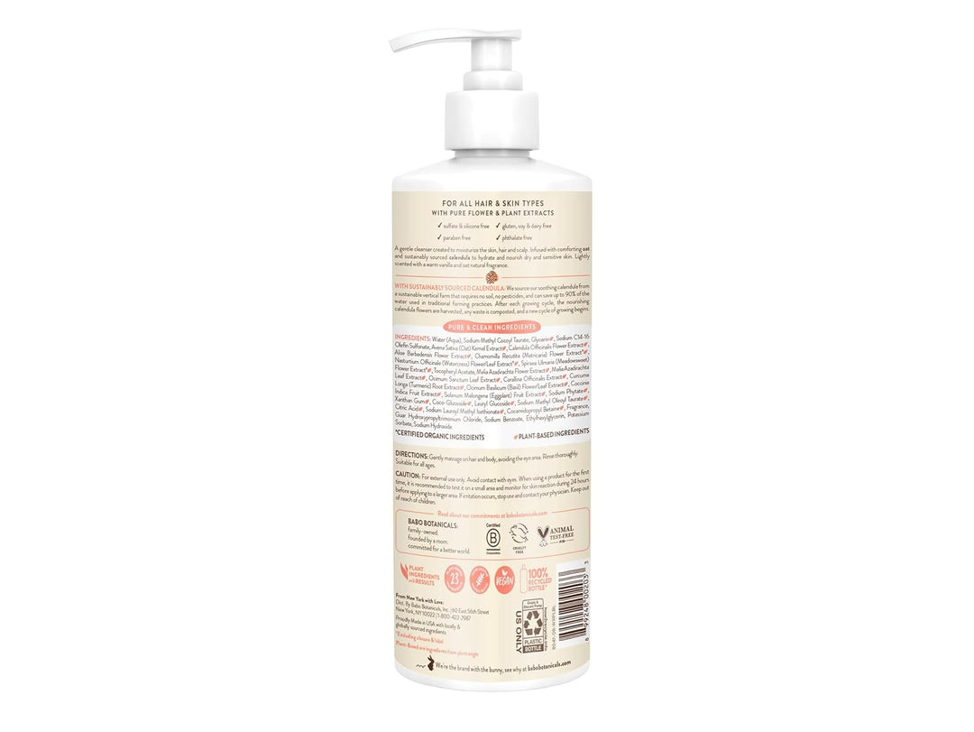 Babo Botanicals Baby Shampoo And Wash - Moisturizing - Oatmilk - 16 Oz