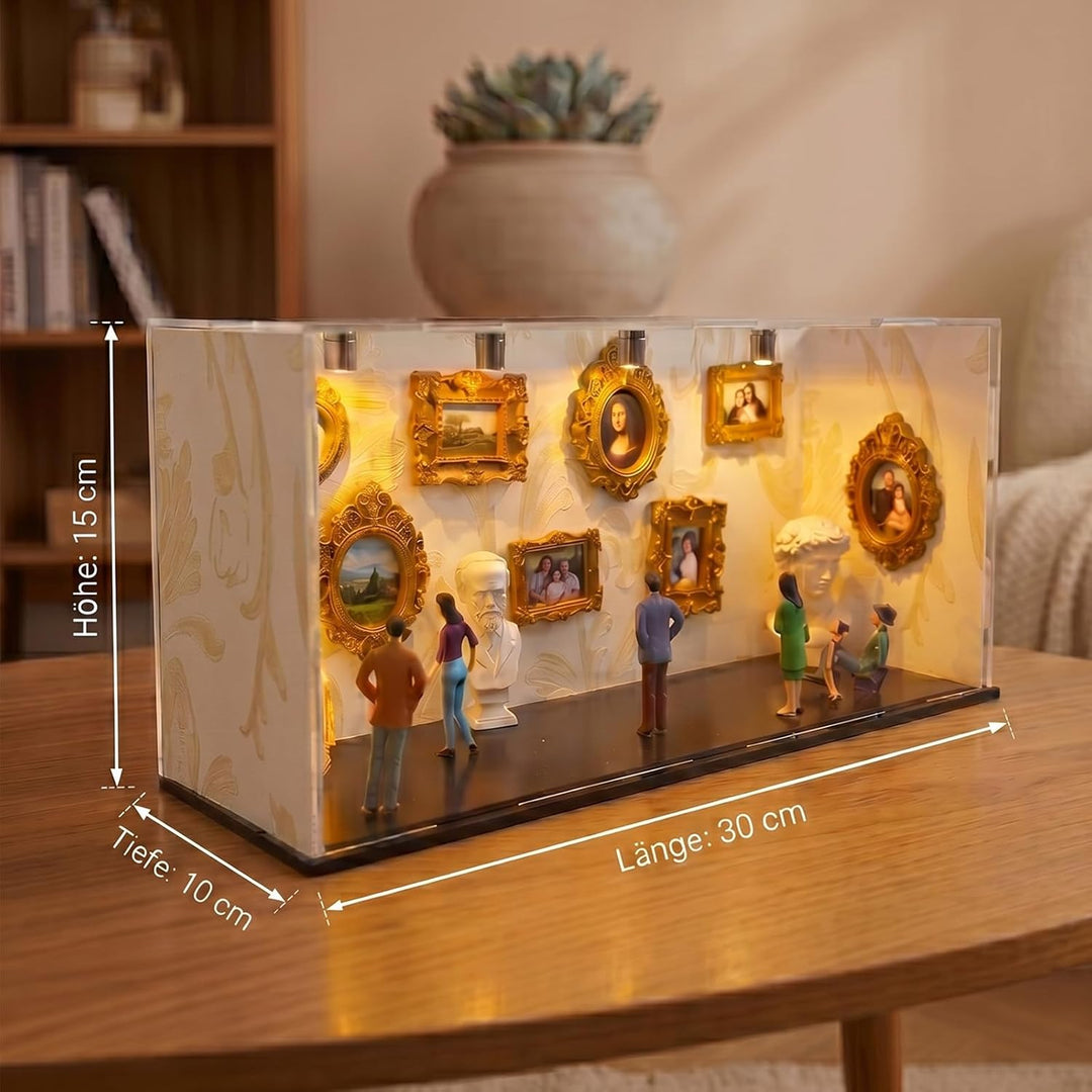 DIY Mini Museum Silhouette Box, Mini Figuren Menschen Museum, Kreatives Erinnerungsdisplay Kit Mit 6