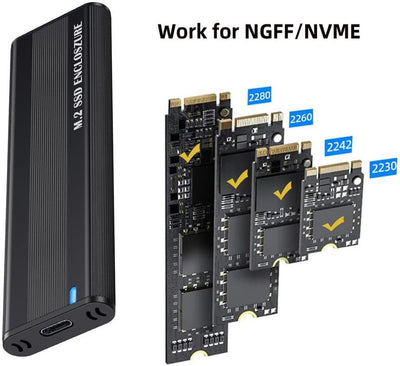 USB 3.0 auf NVME M-Key M.2 NGFF SSD Externer PCBA Conveter Adapter mit Flash Disk Case NVME 2280-BOX