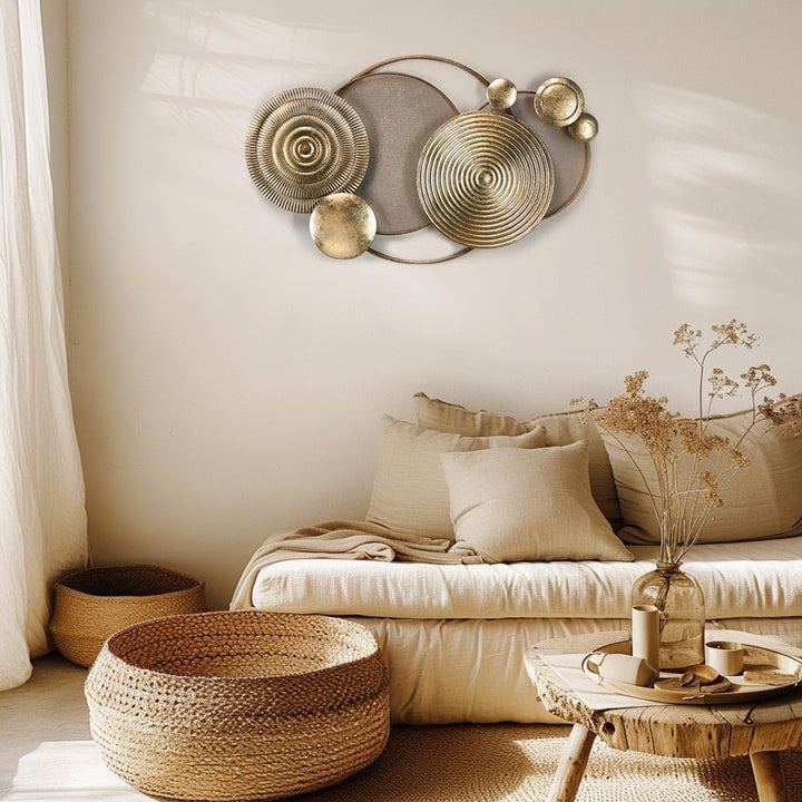 Kobolo Wandbild Wanddeko Metallbild 3D - GOLDEN - aus Metall in Gold