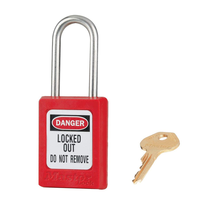 Master Lock Sicherheitsschloss 9.0 cm x 5.0 cm x 2.0 cm Klassisch - Verschiedenschliessender Rot, 9.