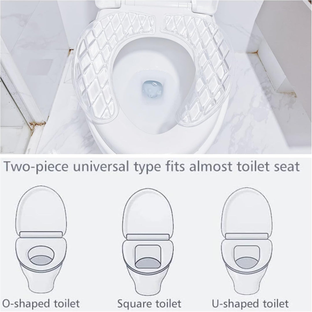 WC Sitzbezug Gel, Silikon Toilettensitz Auflage Waschbar, Selbstklebendes U-Form Toilettensitzkissen