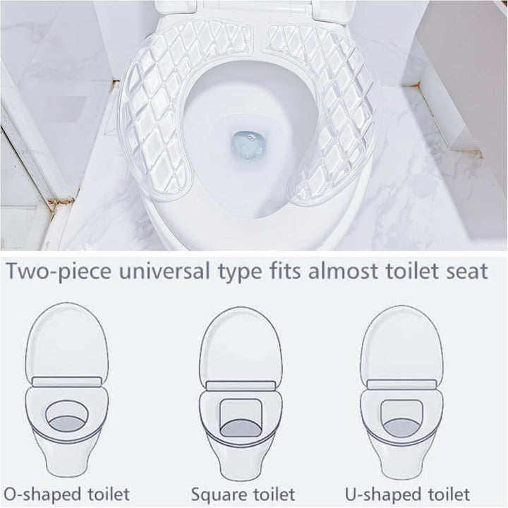 WC Sitzbezug Gel, Silikon Toilettensitz Auflage Waschbar, Selbstklebendes U-Form Toilettensitzkissen