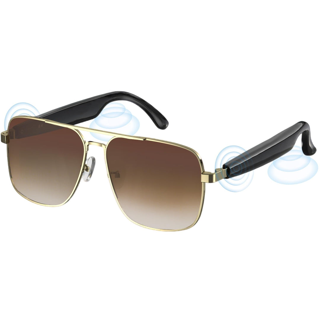 Bluetooth Audio Sonnenbrille mit UV400 Polarisationsgläsern, Open-Ear-Lautsprechern & Mikrofon,Smart