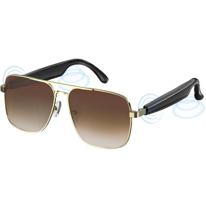 Bluetooth Audio Sonnenbrille mit UV400 Polarisationsgläsern, Open-Ear-Lautsprechern & Mikrofon,Smart