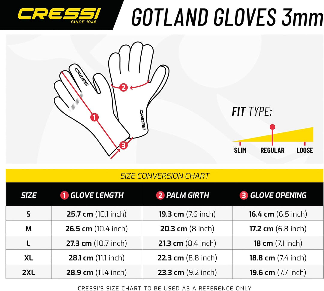 Cressi Gotland Liquid Seal Gloves 3 or 5mm - 5 Finger Tauchhandschuhe aus weichem Neopren 3 oder 5mm