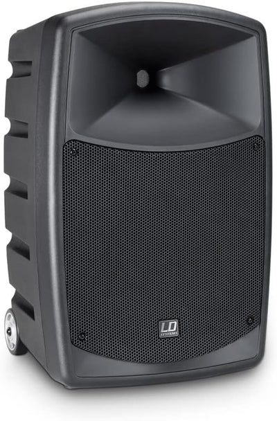 LD Systems Akkubetriebener Bluetooth-Lautsprecher mit Mixer, Funkmikrofon, Bodypack und Headset 655