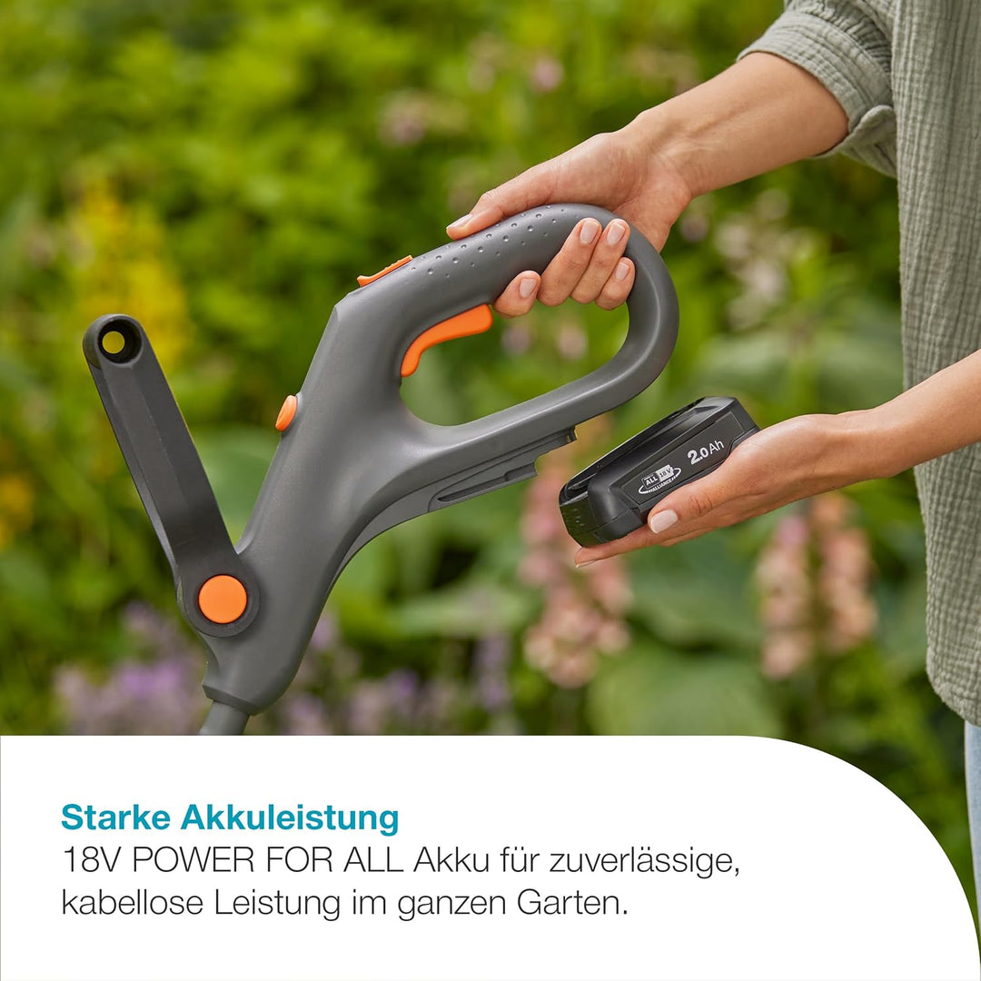 Gardena EasyTrim 25/18V Solo Akku-Rasentrimmer, 2-in-1-Funktion, leicht und ergonomisch, ideal für p