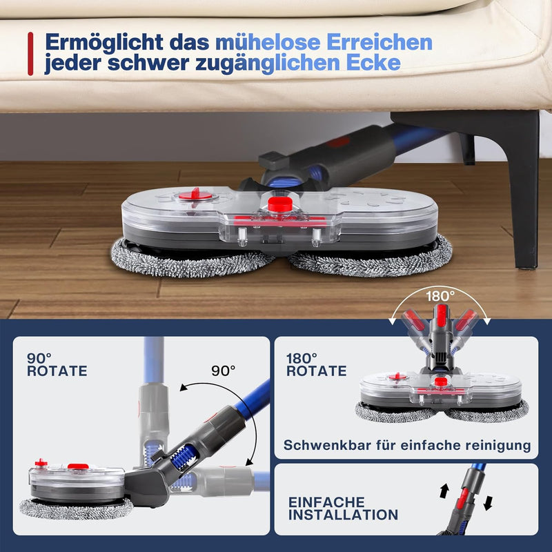 Sosayet Wischaufsatz für Dyson V12 Staubsauger - Elektrischer Bodenwischer Zubehör Original mit Abne